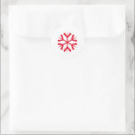 Big Christmas Red Snowflake Kids Art Craft Holiday Classic Round Sticker<br><div class="desc">Custom,  personalised,  white,  beautiful big festive red snowflake,  classic round stickers sheet. A beautiful sticker perfect for your christmas mailings this holiday season.</div>