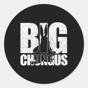 Big Chungus Meme Retro Vintage Distressed Video Ga Classic Round Sticker