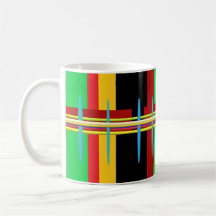 Big chunky coloured modern art coffee mug