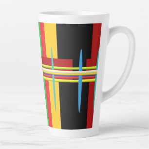 Big chunky coloured modern art latte mug