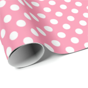 Big Circles Pattern Flamingo Pink Wrapping Paper