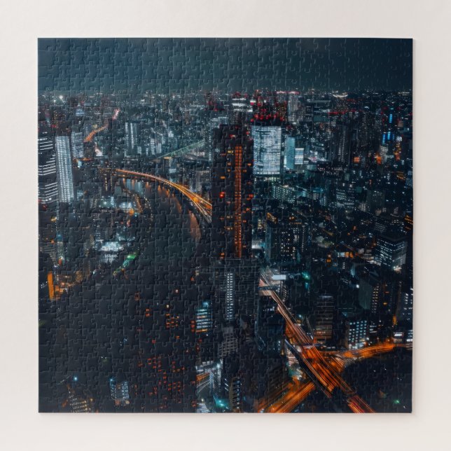 Big City at Night Jigsaw Puzzle (Vertical)