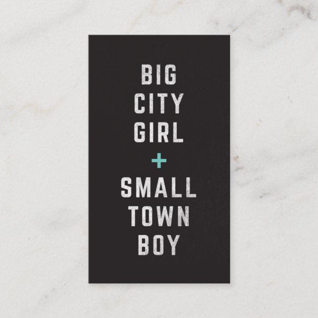 Big City Girl + Small Town Boy Jack & Jill Ticket (Front)