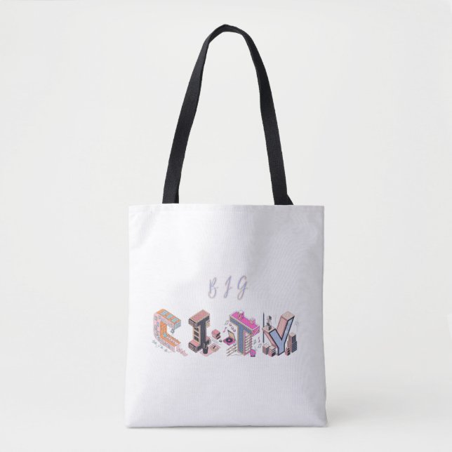 Big City Isometric Letter Tote Bag  (Front)