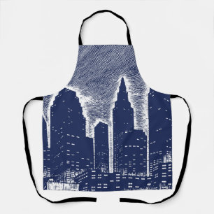 Big City Night Lights cityscape skyline Apron