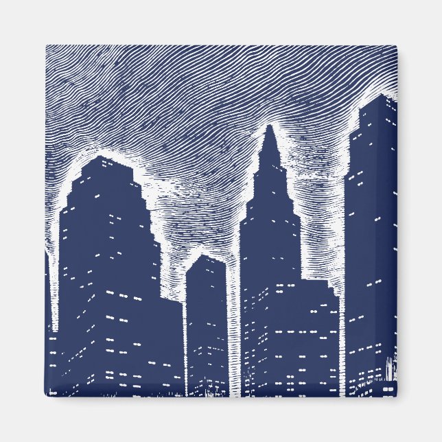 Big City Night Lights cityscape skyline Magnet (Front)