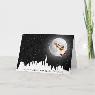 Big City Santa Claus on Moon Card