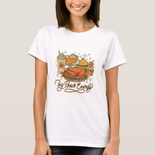 Big Ck Energy Leg Day Turkey Patchwork Funny Thank T-Shirt