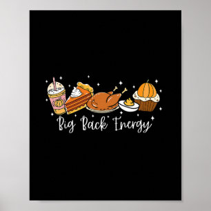 Big Ck Energy Retro Leg Day Turkey Thanksgiving Me Poster