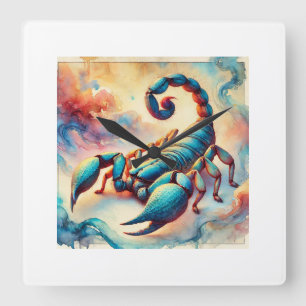 Big Clawed Scorpion 061124AREF146 - Watercolor Square Wall Clock