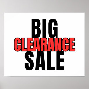 Big Clearance Sale Sign, Boutique Signage, Retail Poster