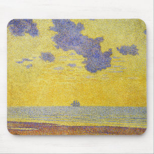 Big Clouds (Yellow Sky) (Elegant Landscape) Mouse Mat
