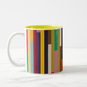 Big Colorful Stripes  Two-Tone Coffee Mug