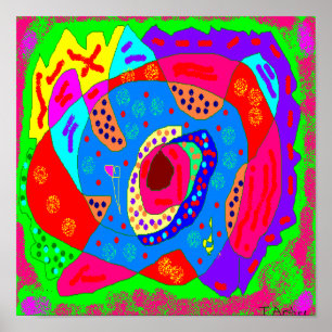 Big colour big fun art abstract poster