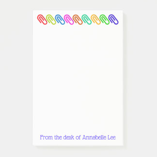 Big Coloured Paperclips Personalise Post-it Notes