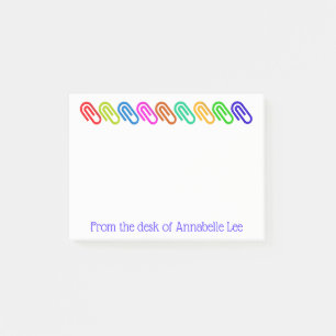 Big Coloured Paperclips Personalise Post-it Notes