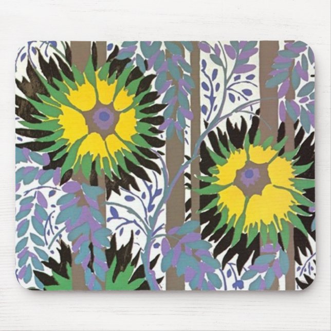Big Colourful Flowers Art Deco Mousepad (Front)