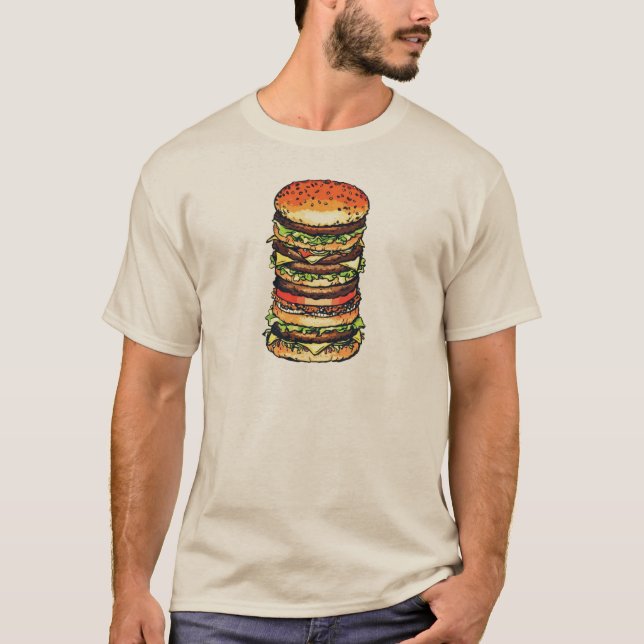 Big, colourful hamburger T-Shirt (Front)