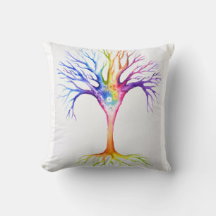Big colourful neuronal tree cushion