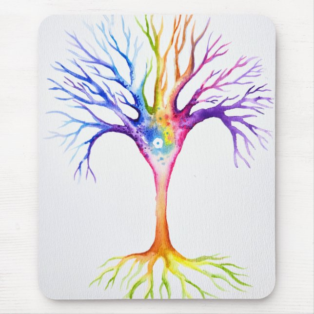 Big colourful neuronal tree mouse mat (Front)