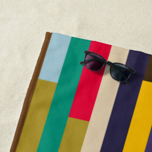 Big Colourful Stripes  Beach Towel