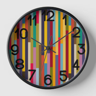 Big Colourful Stripes Clock