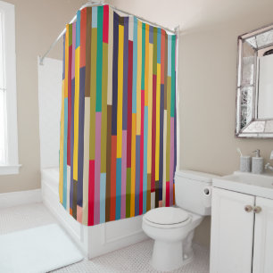 Big Colourful Stripes  Shower Curtain