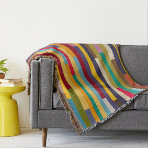 Big Colourful Stripes  Throw Blanket