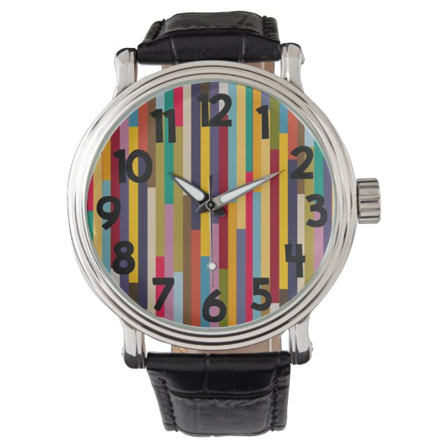 Big Colourful Stripes  Watch (Front)