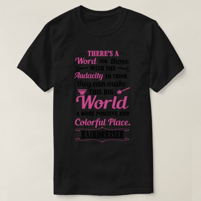 Big colourful world with hairdresser black T-Shirt (Design Front)