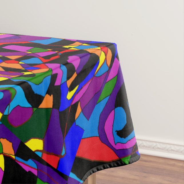 Big colours big style mosaic patterned tablecloth (In Situ)