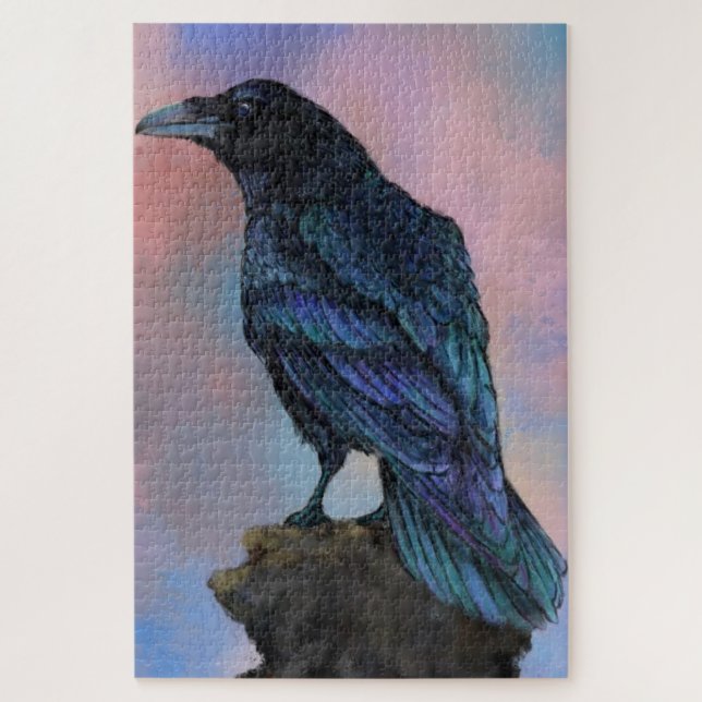 Big Common Raven - Painting Art Jigsaw Puzzle (Vertical)