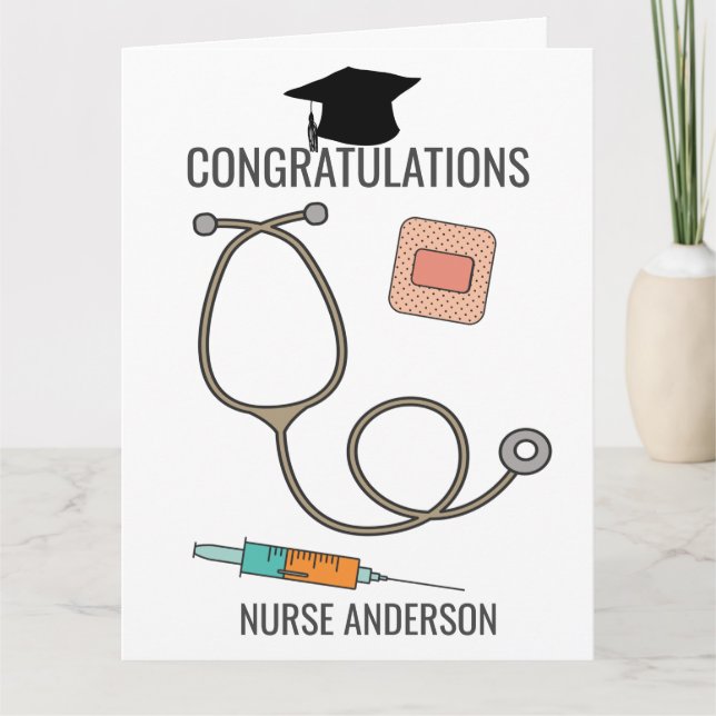 Big Congratulations Nurse Graduation 8.5x11 Card (Front)