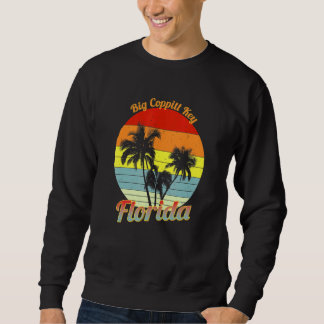 Big Coppitt Key Florida Retro Tropical Palm Trees  Sweatshirt