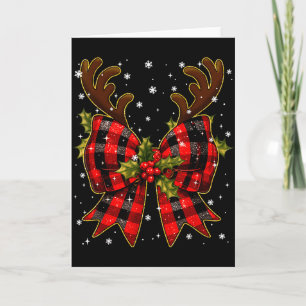 Big Coquette Plaid Reindeer Christmas Xmas Women G Card