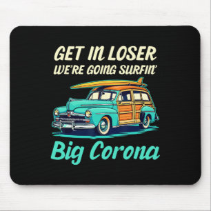 Big Corona Del Mar Beach Surf Girl Women Men Vinta Mouse Mat