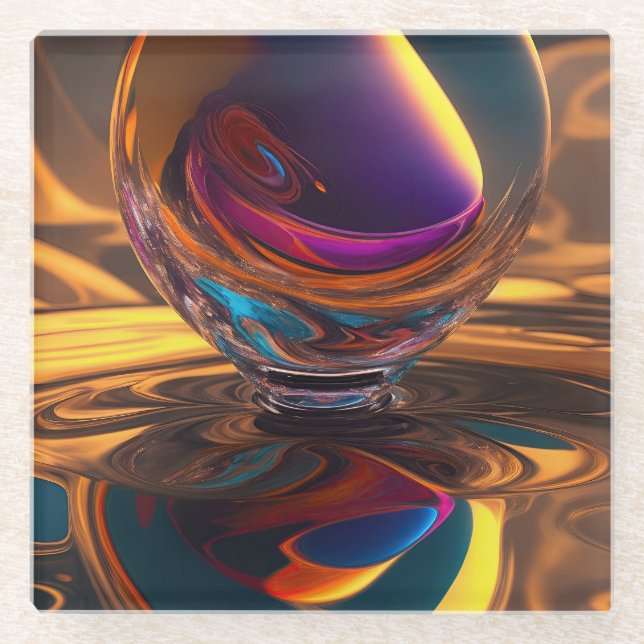 Big Cosmic Drop Glass Coaster (Front)