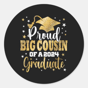 Big Cousin Of A 2024 Graduate Cl Senior Graduation Classic Round Sticker