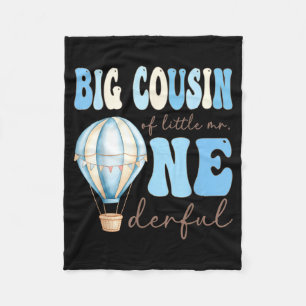Big Cousin of Mr Onederful 1st Birthday Boy Air Fleece Blanket