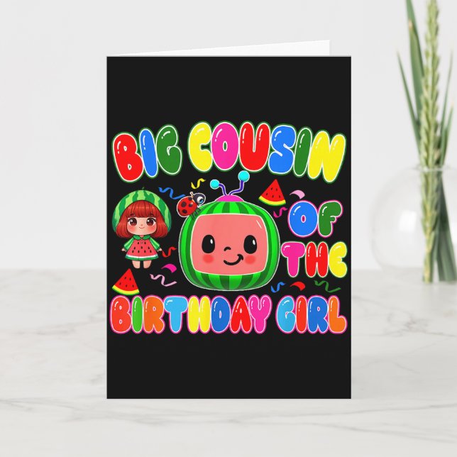 Big Cousin Of The Birthday Girl Melon Family Match Card (Front)