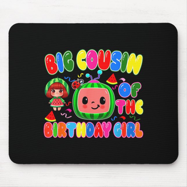 Big Cousin Of The Birthday Girl Melon Family Match Mouse Mat (Front)