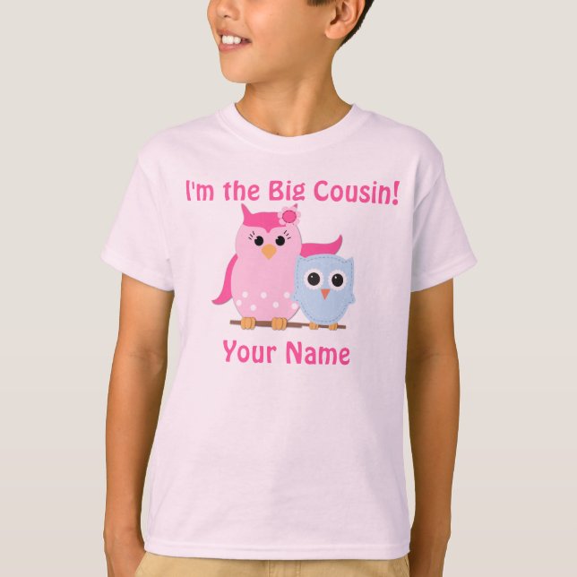 Big Cousin Owl Personalised T-shirt (Front)