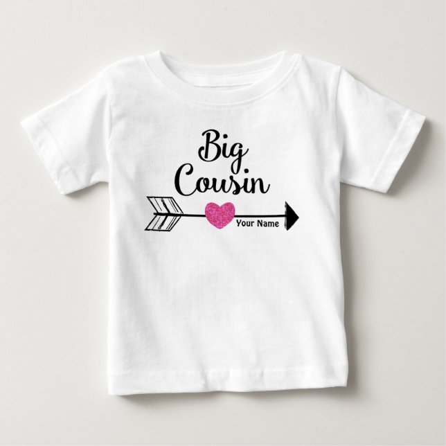 Big Cousin Pink Arrow Personalised Shirt (Front)