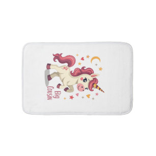 Big Cousin Unicorn Vintage Cute Kids Typography De Bath Mat