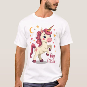 Big Cousin Unicorn Vintage Cute Kids Typography De T-Shirt