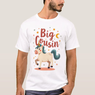 Big Cousin Unicorn Vintage Cute Kids Typography De T-Shirt