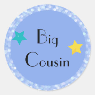 Big Cousin with Stars Classic Round Sticker