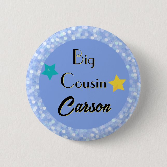 Big Cousin with Stars Personalised Classic Round  6 Cm Round Badge (Front)