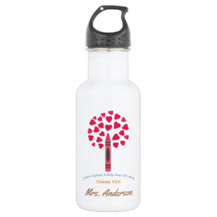 Big crayon tree / Teacher Appreciation 532 Ml Water Bottle