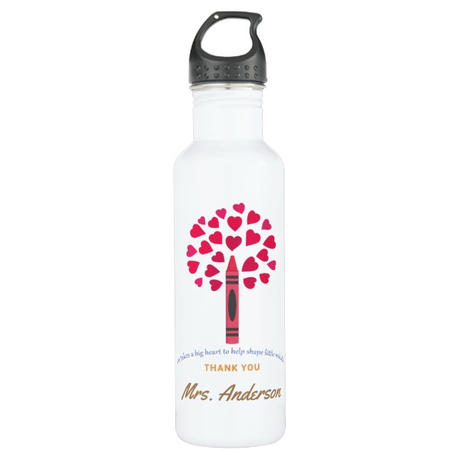 Big crayon tree / Teacher Appreciation 710 Ml Water Bottle (Front)